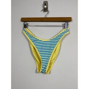 Dippin Daisy’s Yellow Blue Striped Bikini Bottom Size S High Cut